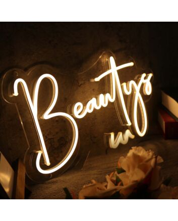 Beautys Yellow LED Neon Sign