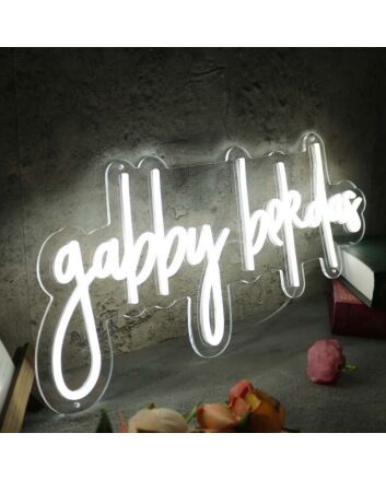 Gabby Bekdas White LED Neon Sign
