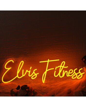 Elvis Fitness Orange Neon Sign