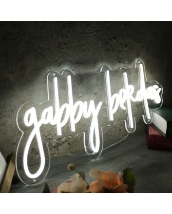 Gabby Bekdas White Neon Sign