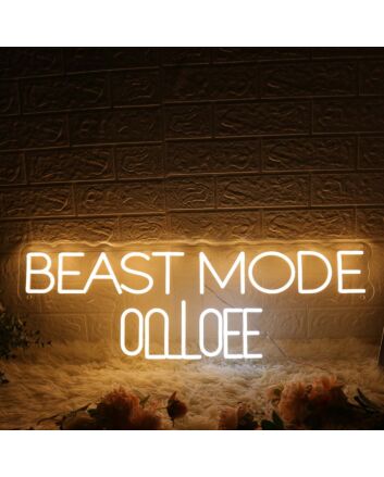 Beast Mode On Off Yellow Neon Sign