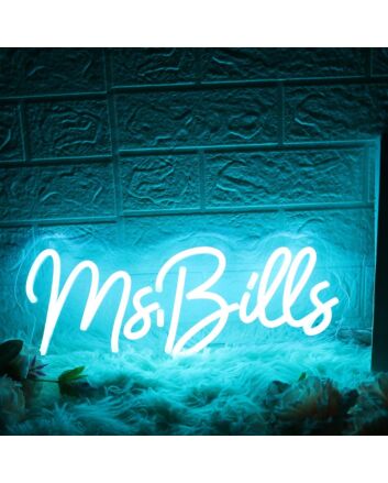 Ms Bills Blue Neon Sign