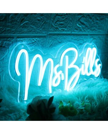 Ms Bills Blue Neon Sign