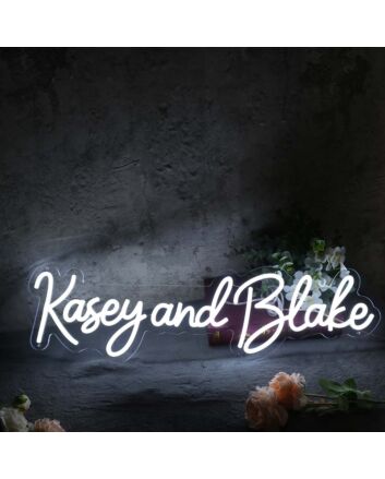 Kasey And Blake White Neon Sign