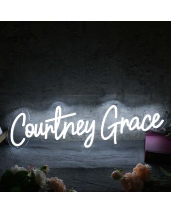 Countney Grace White Neon Sign