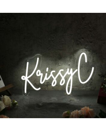 Krissy C White Neon Sign