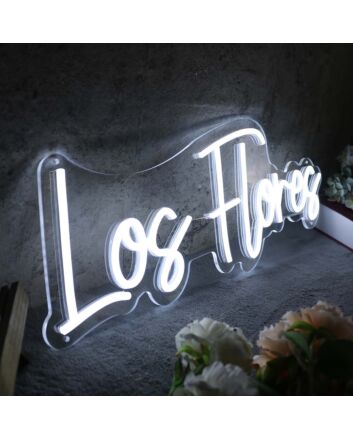 Los Flores White Neon Sign