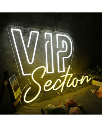 VIP Section Yellow Neon Sign
