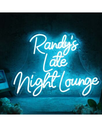 Randys Late Night Lounge Blue Neon Sign