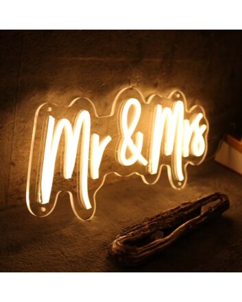 Mr And Mrs Yellow Neon Sign