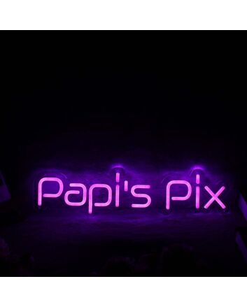 Papis Pix Purple Neon Sign
