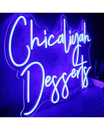 Chicaliyah Desserts Blue Neon Sign