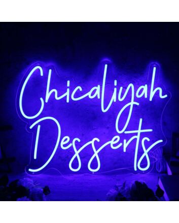 Chicaliyah Desserts Blue Neon Sign