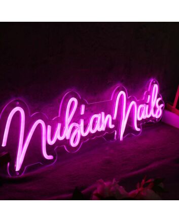 Nubian Nails Pink Neon Sign