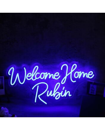 Welcome Home Rubin Blue Neon Sign