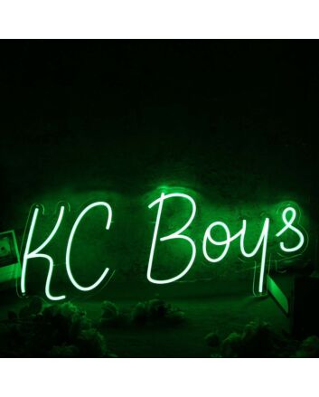 KC Boys Green Neon Sign