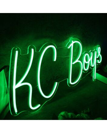KC Boys Green Neon Sign