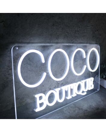 Coco Boutique White Neon Sign