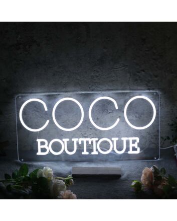 Coco Boutique White Neon Sign