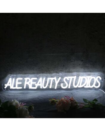 Ale Beauty Studios White Neon Sign