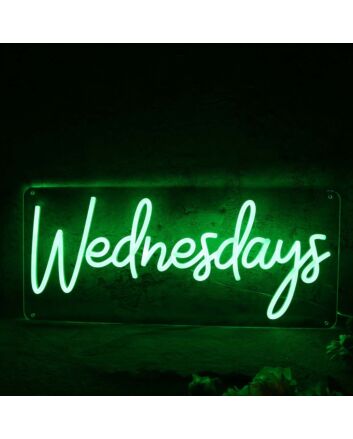 Wednesdays Green Neon Sign