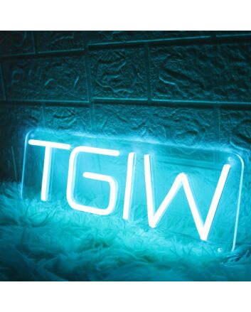 TGIW Blue Neon Sign