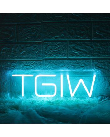 TGIW Blue Neon Sign