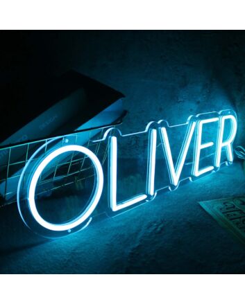 Oliver Blue Neon Sign