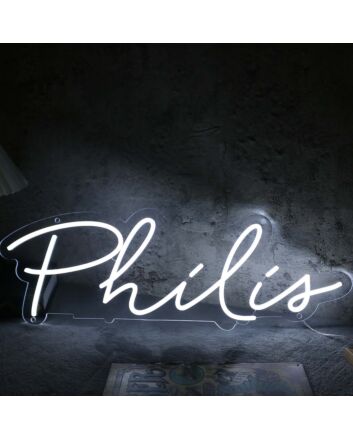 Philis White Neon Sign