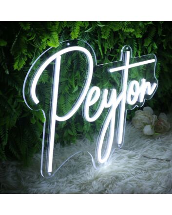 Peyton White Neon Sign