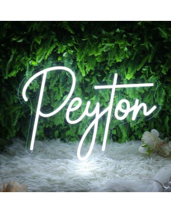 Peyton White Neon Sign