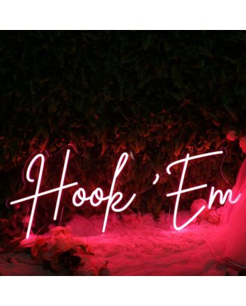 Hook Em Red Neon Sign