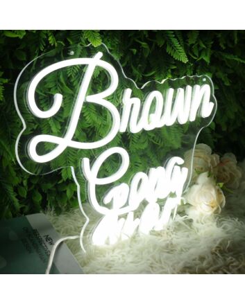 Brown Gang White Neon Sign