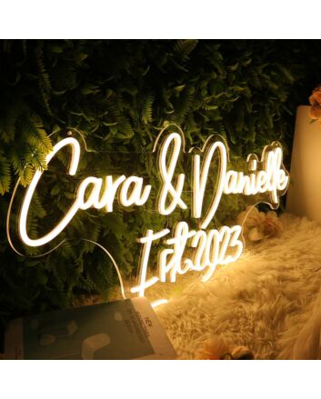 Cara And Danielle EST 2023 Yellow Neon Sign