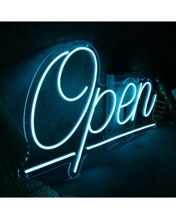 Blue Open LED Neon Sign