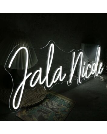 Jala Nicole White Neon Sign