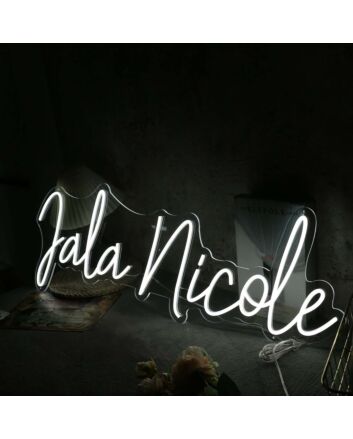 Jala Nicole White Neon Sign