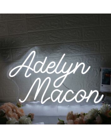 Adelyn Macon White Neon Sign