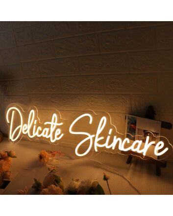 Delicate Skincare Yellow Neon Sign