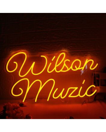 Wilson Music Orange Neon Sign