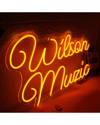 Wilson Music Orange Neon Sign