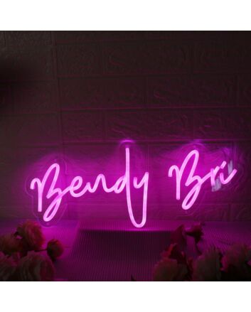Bendy Bri Pink Neon Sign
