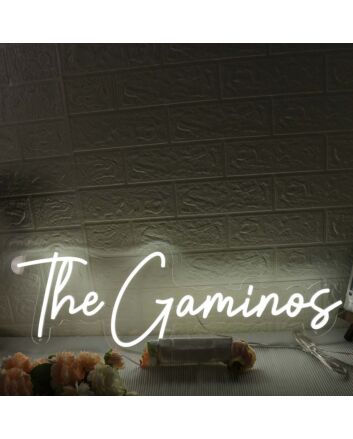 The Gaminos White Neon Sign