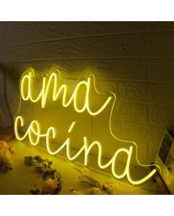 Ama Cocina Yellow Neon Sign
