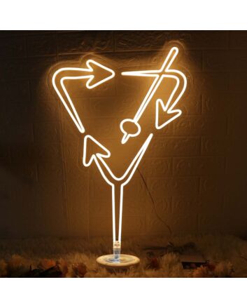Arrow Cocktails Yellow Neon Sign