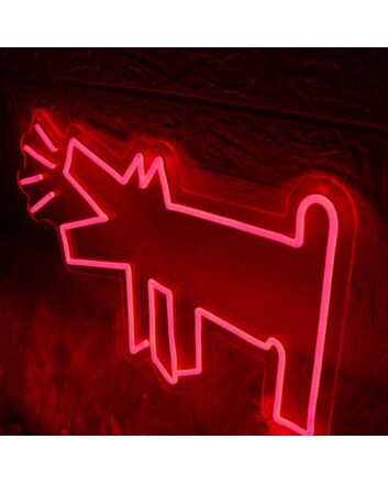 Dog Barking Red Neon Sign