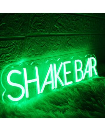 Shake Bar Green Neon Sign