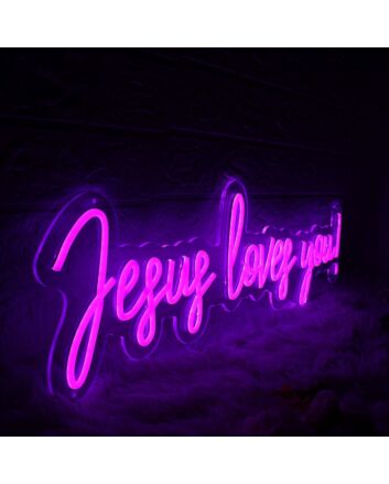 Jesus Loves You Purple Neon Sign