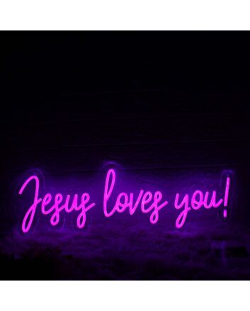 Jesus Loves You Purple Neon Sign
