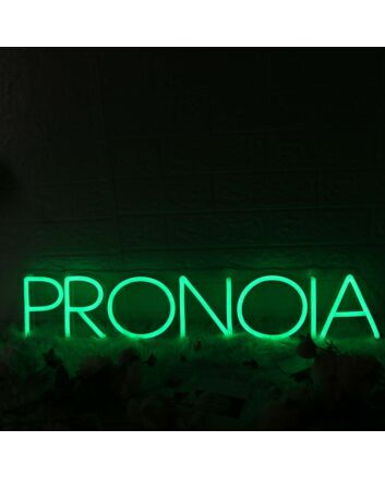 Pronoia Green Neon Sign